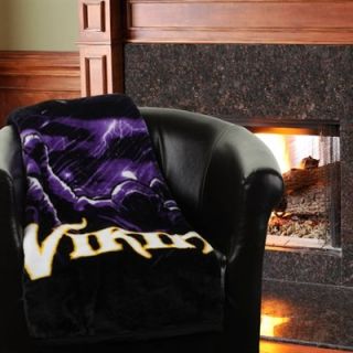 Minnesota Vikings 60 x 80 Sky Helmet Raschel Throw Blanket   Purple