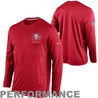 Nike San Francisco 49ers Hyperwarm Long Sleeve Mock Turtleneck Performance  T-Shirt - White