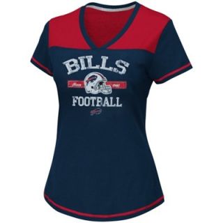 Buffalo Bills Ladies Champion Swagger V Neck T Shirt   Navy Blue