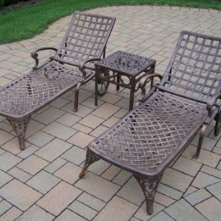 Oakland Living Elite Chaise Lounge   Set of 2 w/Table   Outdoor Chaise Lounges
