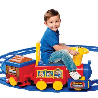 Kid Motorz 6 Volt Talking Train with Tracks Battery Powered Riding Toy   Battery Powered Riding Toys