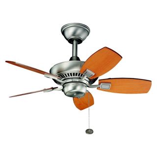 Kichler 300103NI Canfield 30 in. Indoor Ceiling Fan/Outdoor Ceiling Fan   Brushed Nickel   Outdoor Ceiling Fans