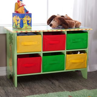 Teamson Design Sunny Safari 6 Bin Storage Cubby   Toy Storage