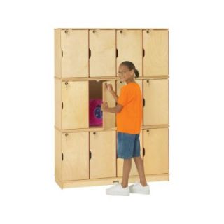 Jonti Craft Stacking Lockable Lockers   12 Sections   Triple Stack   Toy Storage