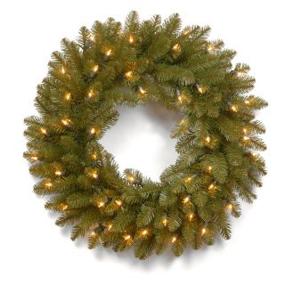 24 in. Dunhill Fir Pre Lit Christmas Wreath   Christmas Wreaths