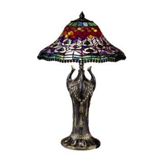 Dale Tiffany Peacock Tail Replica Table Lamp   Tiffany Table Lamps