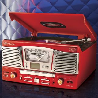 Nostalgia Electrics Retro Series Turntable with Radio/CD Player   Record Players & Vintage Radios