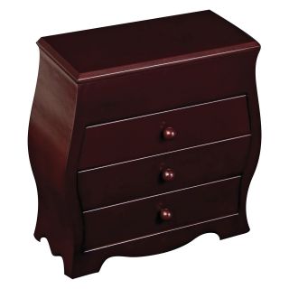 Mele Clarice 3 Drawer Mahogany Jewelry Box with Mirror   10W x 9.5H in.   Womens Jewelry Boxes