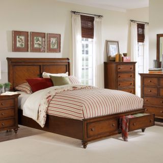Progressive Furniture Wynshire Storage Sleigh Bed   Antique Oak   Beds