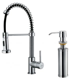 Vigo VG02001K2 Single Handle Pull Down Kitchen Faucet with Soap Dispenser   Kitchen Faucets