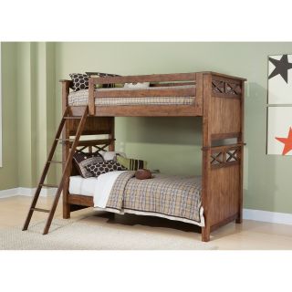 Hearthstone Twin over Full Bunk Bed   Rustic Oak   Bunk Beds