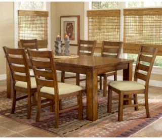 Hillsdale Hemstead 7 Piece Rectangular Dining Set with Leaf Dark Oak   Dining Table Sets