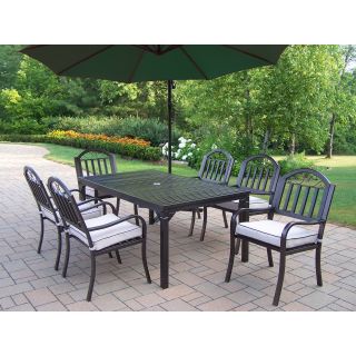 Oakland Living Rochester 67 x 40 in. Patio Dining Set with Cantilever Umbrella   Patio Dining Sets