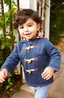 Mini Boden Duffle Coat & Straight Leg Jeans (Baby Boys)