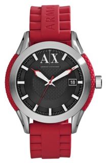 AX Armani Exchange Round Silicone Strap Watch, 47mm