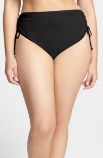 MICHAEL Michael Kors Shirred Side Bikini Bottoms (Plus Size)