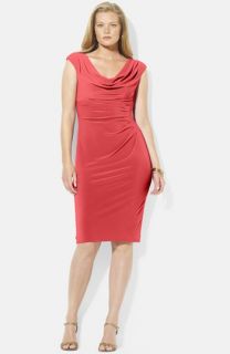 Lauren Ralph Lauren Cowl Neck Jersey Dress (Plus Size)