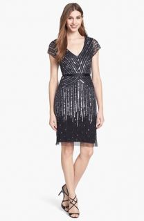 Adrianna Papell Embellished Mesh Dress