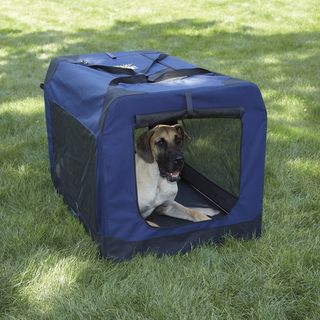 Guardian Gear Navy Extra large Soft Crate Pet Carrier Portable Carriers