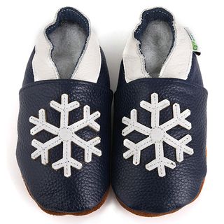 Snowflake Soft Sole Blue Leather Baby Shoes Boys' Shoes