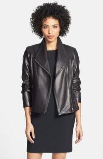 Calvin Klein Asymmetrical Leather Moto Jacket (Online Only)