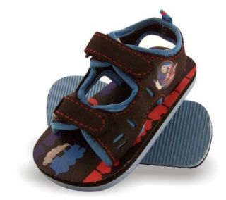 Thomas & Friends Toddler "Train Silhouettes" Velcro Sandals Shoes Black/Blue   Sz 7/8 Shoes