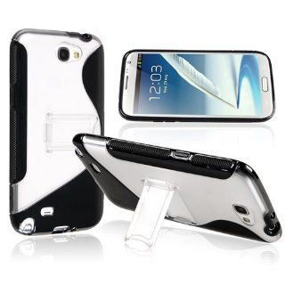 SODIAL(TM) New TPU Stand Thin Case Black S Cover Skin for Samsung GALAXY NOTE 2 II N7100 Cell Phones & Accessories