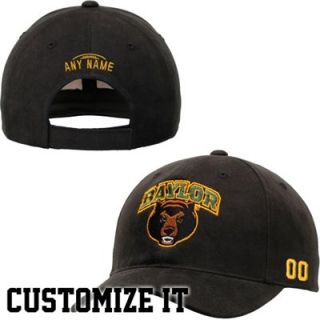 Baylor Bears Essential Personalized Football Name & Number Adjustable Hat   Black