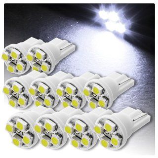 10 x 4 SMD T10 Interior Instrument Panel Gauge Replacement Bulb #194   White Automotive