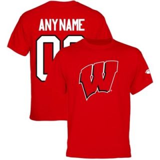 Wisconsin Badgers Personalized Football Name & Number T Shirt   Cardinal