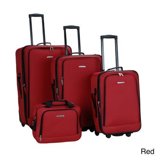 Rockland Solid Draft 4 piece Expandable Rolling Luggage Set Rockland Four piece Sets