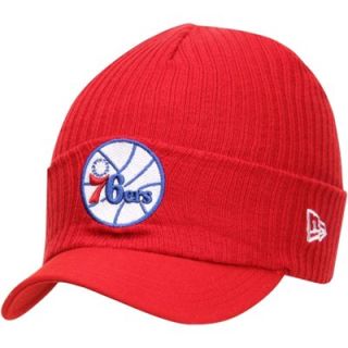 New Era Philadelphia 76ers Viza Knit Visor Hat   Red