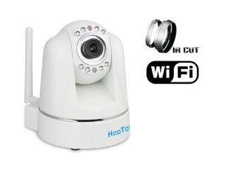 HooToo� HT IP207F(White) Indoor 0.3 Mega Pixel RJ45 Wireless IP Network Surveillance Camera (802.11 b/g, 1/4" Color CMOS Sensor, f 6.0mm, F 2.0, Infrared Filter, Pan/Tilt 270�/120�, 8 LED Night Vision, Two way Audio, Email Alerts) Camera & Pho
