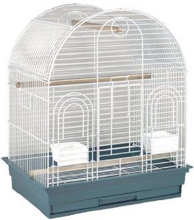 Blue Ribbon Arch Style Plypen Roof Bird Cage, 24 Inch by 18 Inch by 29 Inch, White/ Teal
