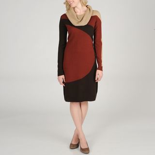 Lennie for Nina Leonard Women's Colorblock Sweater Knit Dress Lennie for Nina Leonard Casual Dresses