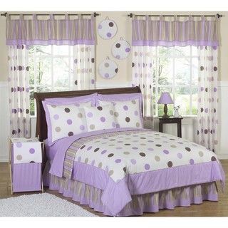 Sweet JoJo Designs Girl's Purple/ Brown Polka Dot 3 piece Full/ Queen size Quilt Set Sweet Jojo Designs Kids' Comforter Sets