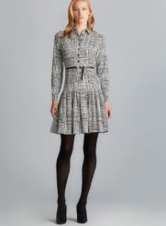 Calvin Klein Long Sleeve Belted & Pleated Shirtdress Calvin Klein Casual Dresses