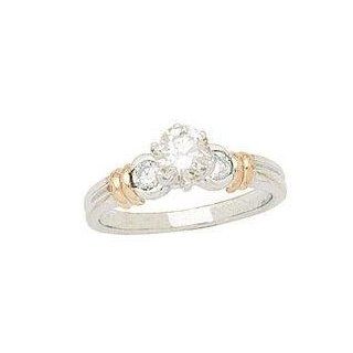 Two tone Contemporary Diamond Trio Engagement Ring SZUL Jewelry