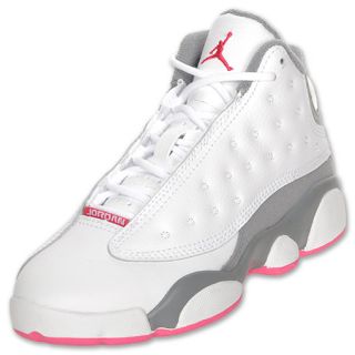Girls' Preschool Air Jordan Retro 13 Basketball Shoes  White/Spark/Stealth