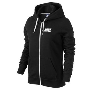 Nike Club Logo Full Zip Hoodie   Womens   Casual   Clothing   Black/White