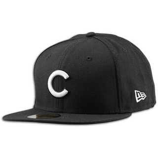 New Era MLB 59Fifty Black & White Basic Cap   Mens   Baseball   Accessories   Chicago Cubs   Black/White