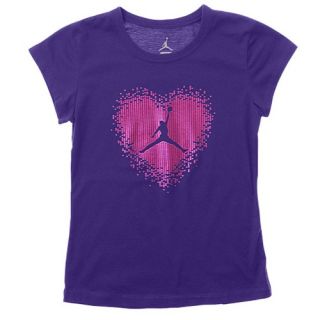 Jordan Sparkle Heart T Shirt   Girls Grade School   Basketball   Clothing   Electro Purple/Pink Foil