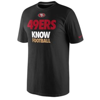 Nike NFL Knows T Shirt   Mens   Football   Clothing   San Francisco 49ers   Black/Dark Grey Heather