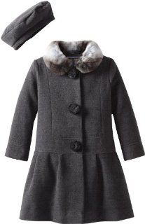 Rothschild Little Girls Wool Dress Coat with Matching Beret 4 6X Clothing