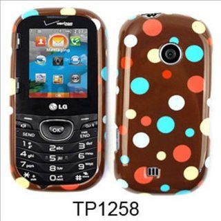 For LG Cosmos 2 VN251 Case Cover   Little Tiny Polka Dots Brown TP1258 Cell Phones & Accessories