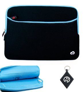 Acer Aspire One AOD257 D257 13473 10.1 Inch Netbook Laptop Neoprene Sleeve Case with External Zipper Pocket Color Black / Blue + Nuvur ™ Keychain (ND10G2B1) Computers & Accessories