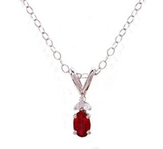 14k White Gold Ruby & Diamond Mini Necklace Pendant Ct.tw 0.50 Jewelry