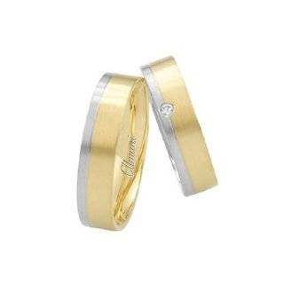 14k Two Tone Yellow & White Gold 6mm His & Hers 0.02ctw Diamond Wedding Band Set 268 Wedding Bands Wholesale Jewelry