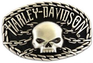 Harley Davidson Mens Collector Belt Buckle Skull Chain Motorcycle. M10074 Clothing