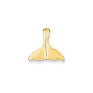 3 D Polished Whale Tail Slide In 14 Karat Yellow Gold Jewelry
